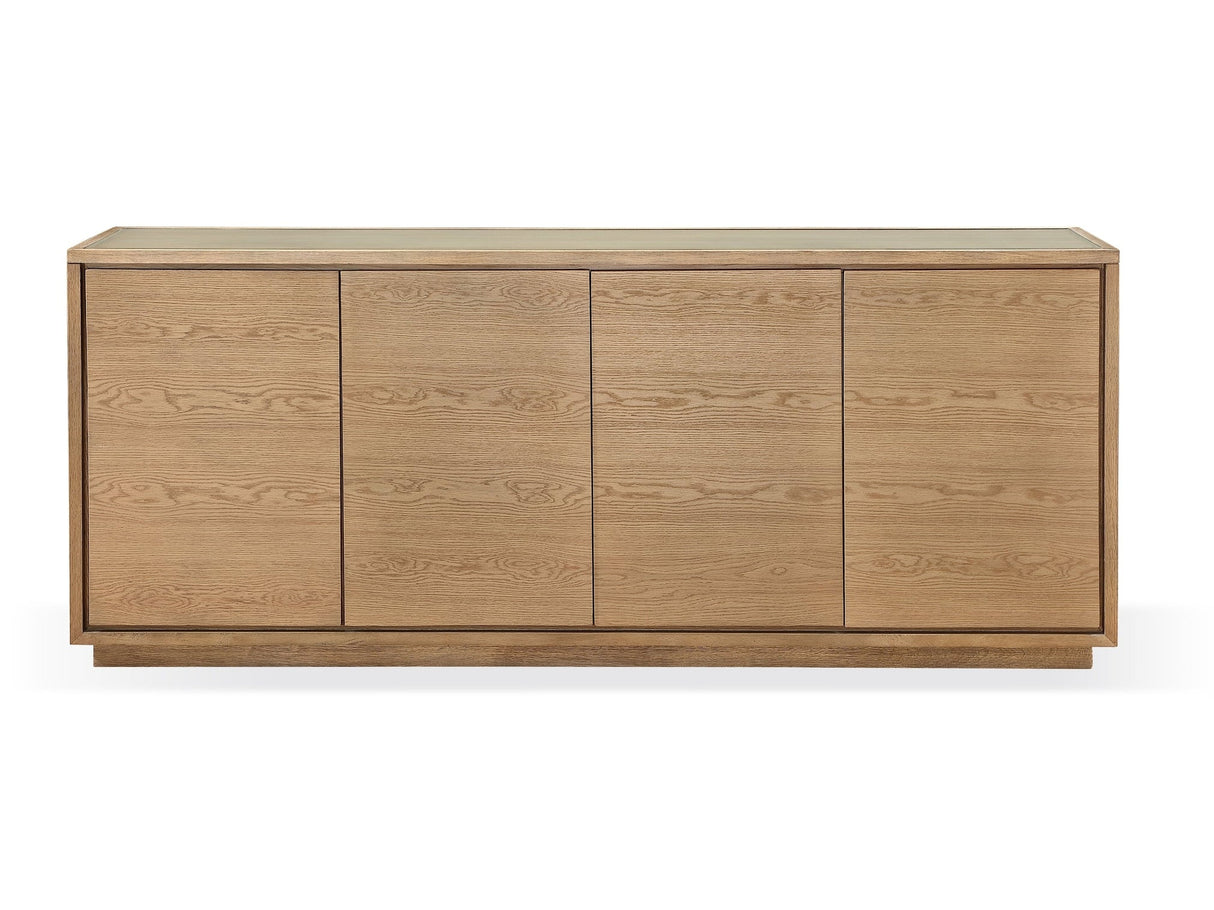 One Modern Coastal Four Door Sideboard in White Oak by Modus Furniture at Eve Furniture