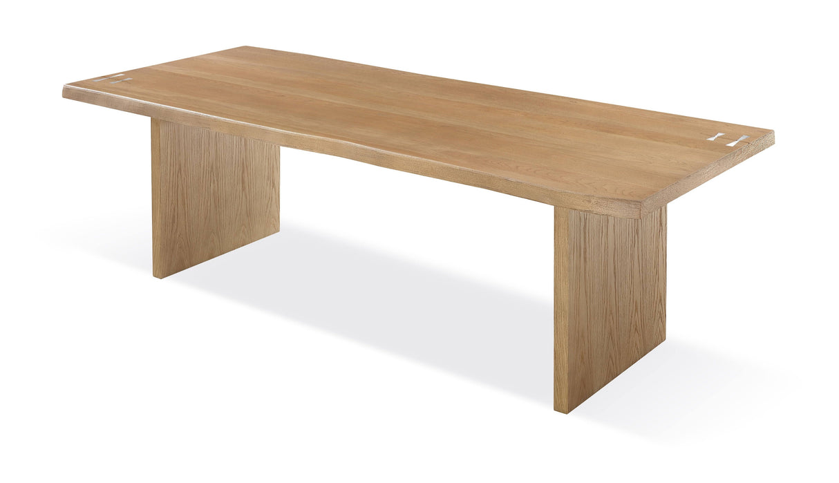 One Modern Coastal Live Edge Dining Table in White Oak by Modus Furniture at Eve Furniture