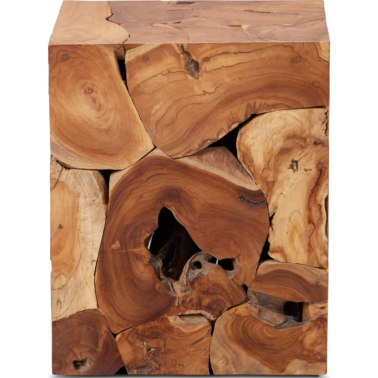 One Teak Slice Square End Table in Warm Teak by Modus Furniture at Eve Furniture