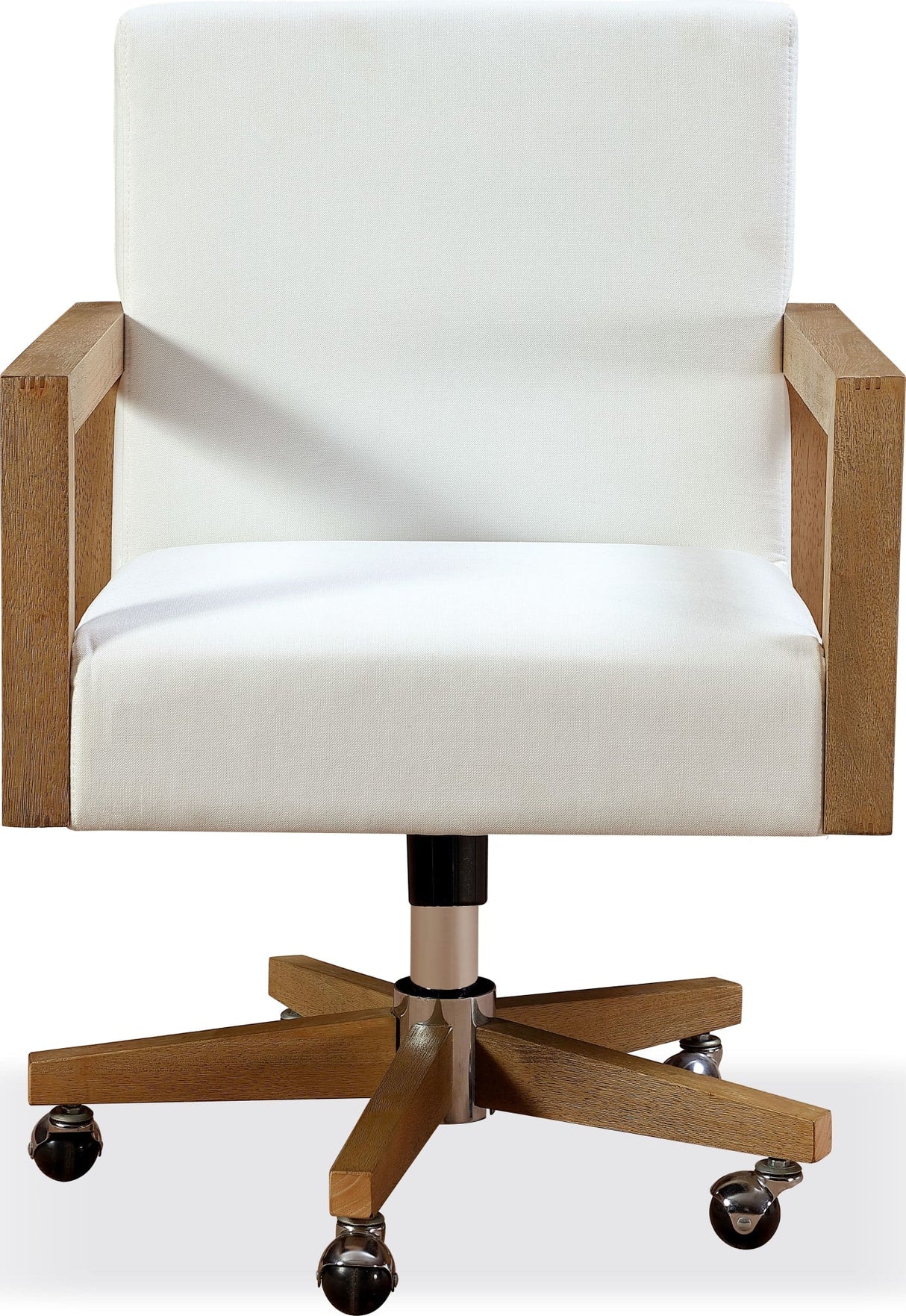 One White/Bisque Wood Frame Home Office Chair by Modus Furniture at Eve Furniture