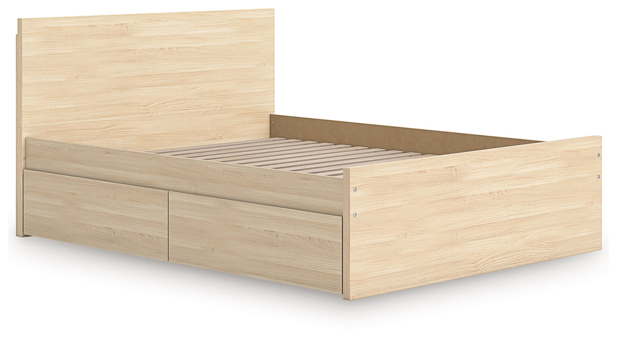 Onita Natural Storage Panel Platform Bedroom Set with 2 Drawers by Ashley at Eve Furniture