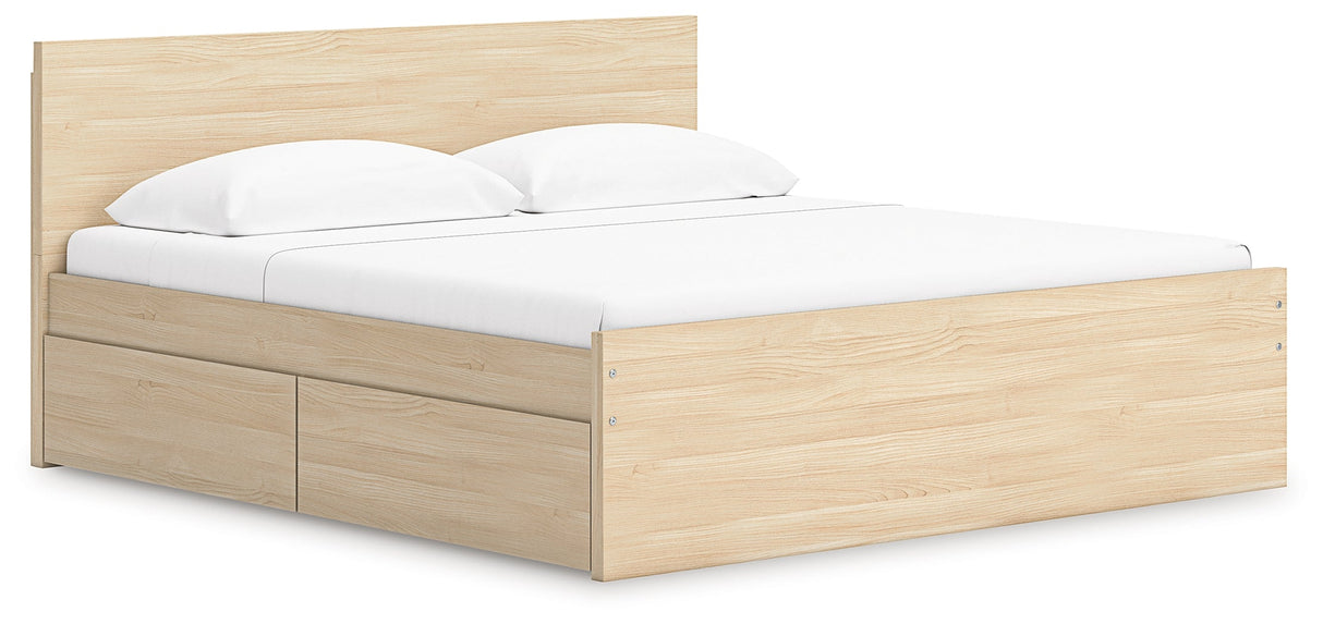 Onita Natural Storage Panel Platform Bedroom Set with 2 Drawers by Ashley at Eve Furniture