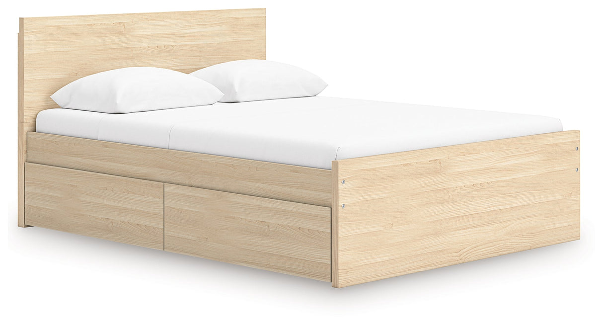Onita Natural Storage Panel Platform Bedroom Set with 2 Drawers by Ashley at Eve Furniture