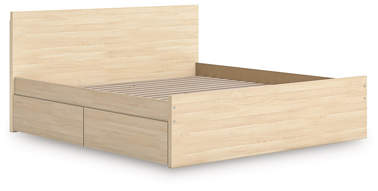 Onita Natural Storage Panel Platform Bedroom Set with 4 Drawers by Ashley at Eve Furniture