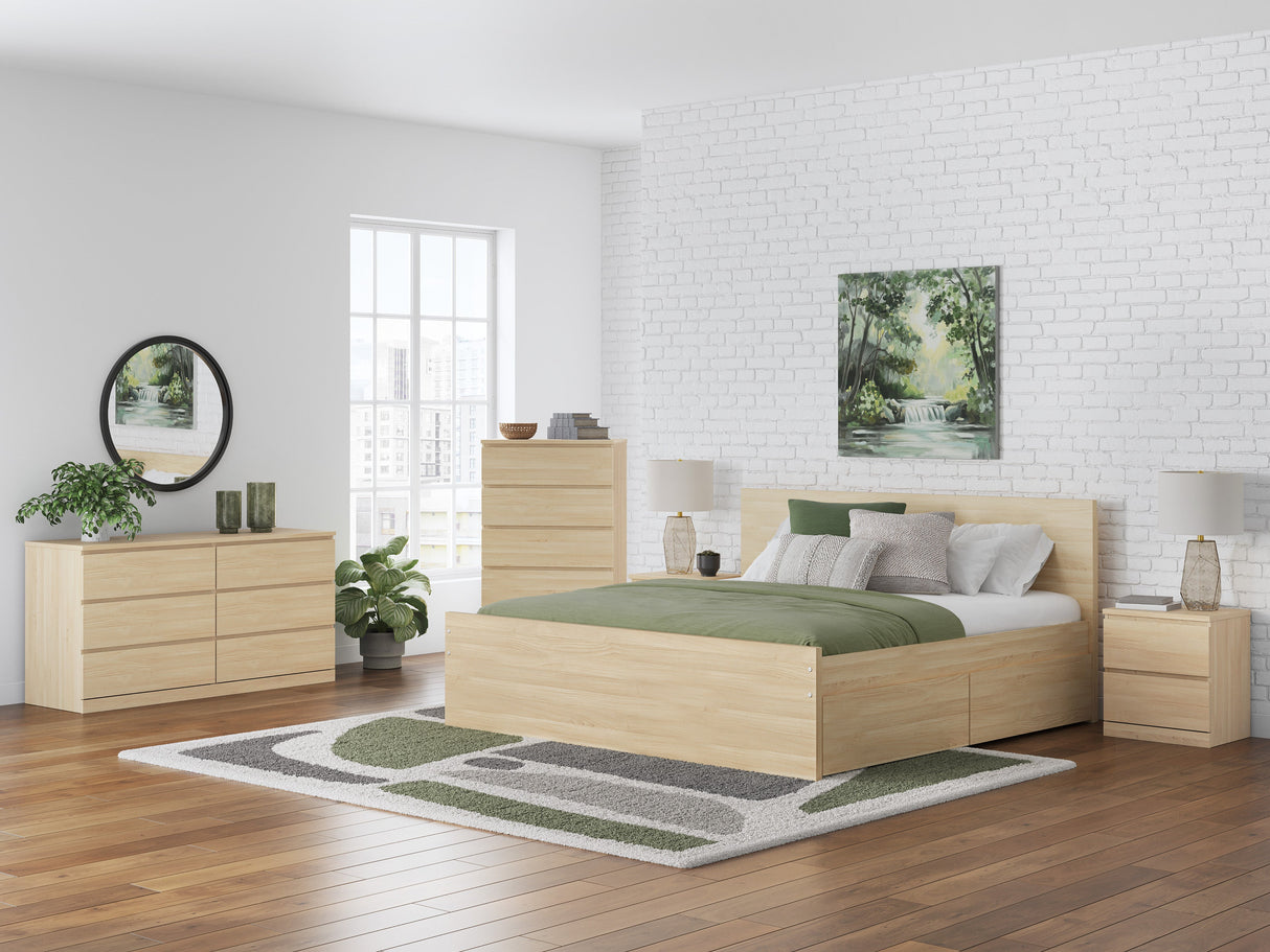 Onita Natural Storage Panel Platform Bedroom Set with 4 Drawers by Ashley at Eve Furniture