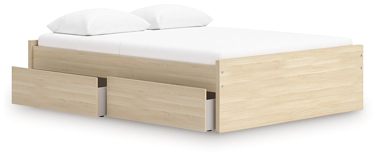 Onita Natural Storage Platform Bedroom Set with 2 Drawers by Ashley at Eve Furniture