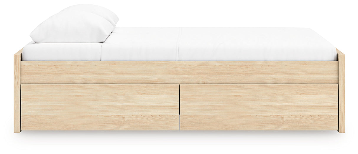 Onita Natural Storage Platform Bedroom Set with 2 Drawers by Ashley at Eve Furniture