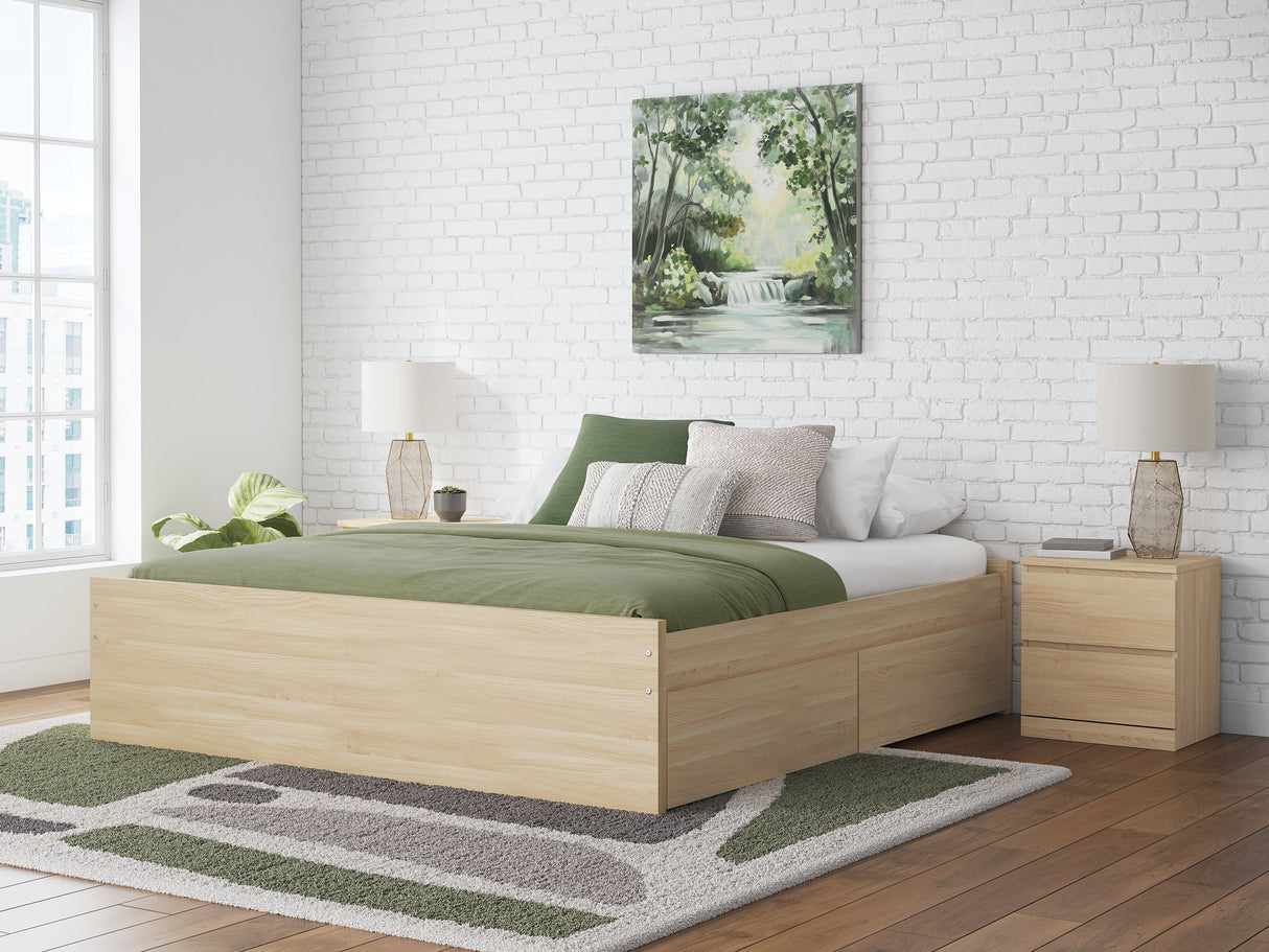 Onita Natural Storage Platform Bedroom Set with 4 Drawers by Ashley at Eve Furniture