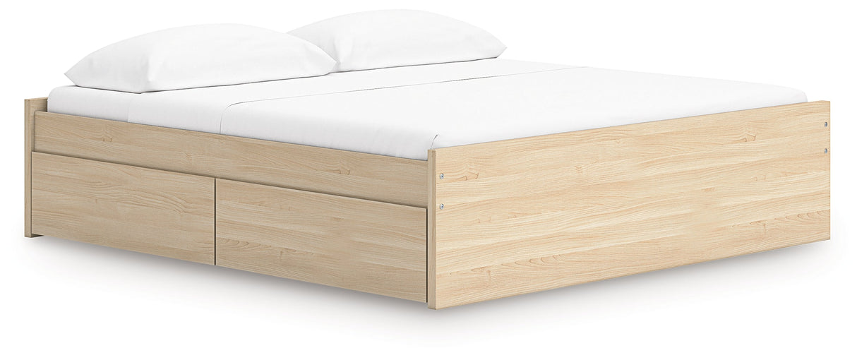 Onita Natural Storage Platform Bedroom Set with 4 Drawers by Ashley at Eve Furniture