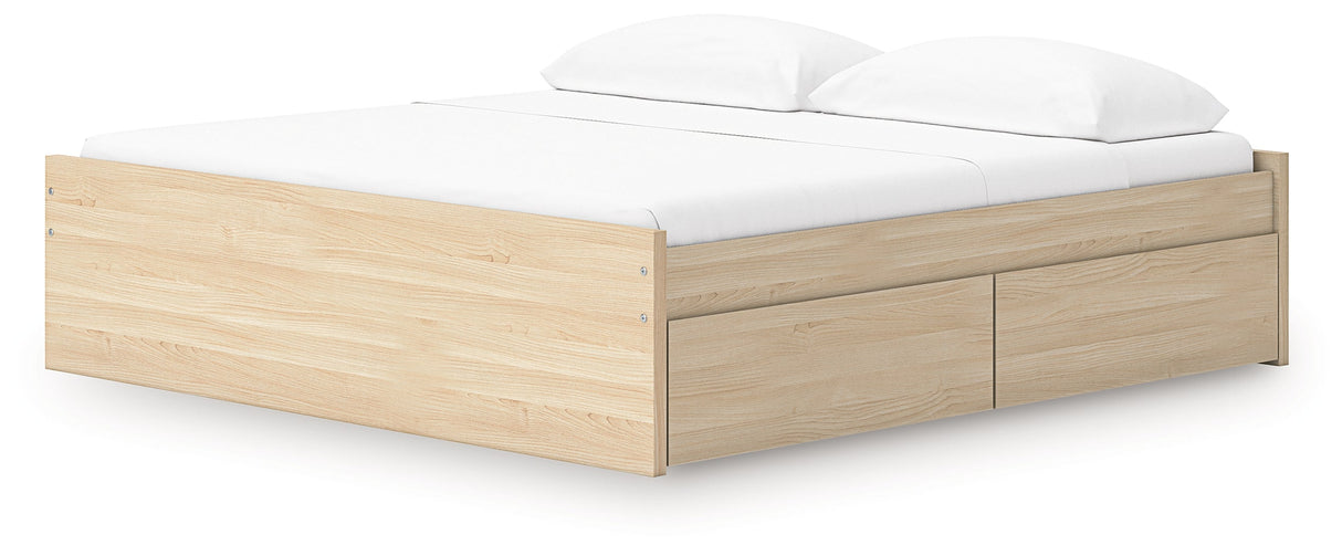Onita Natural Storage Platform Bedroom Set with 4 Drawers by Ashley at Eve Furniture