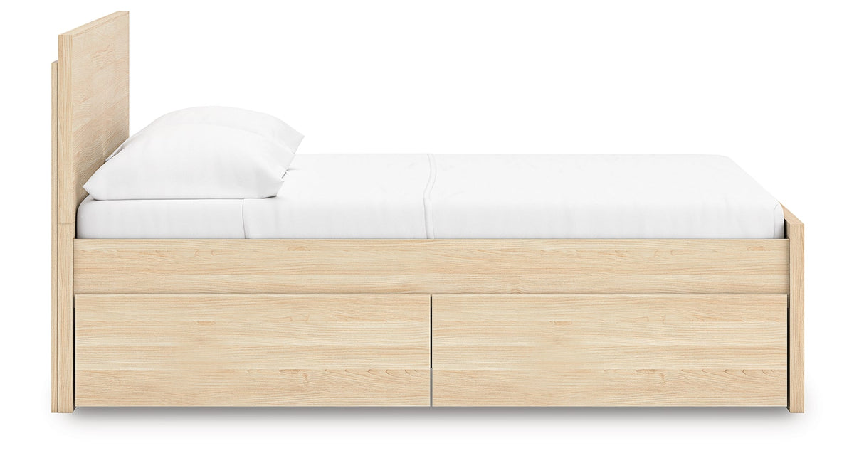 Onita Natural Youth Storage Panel Platform Bedroom Set with 2 Drawers by Ashley at Eve Furniture