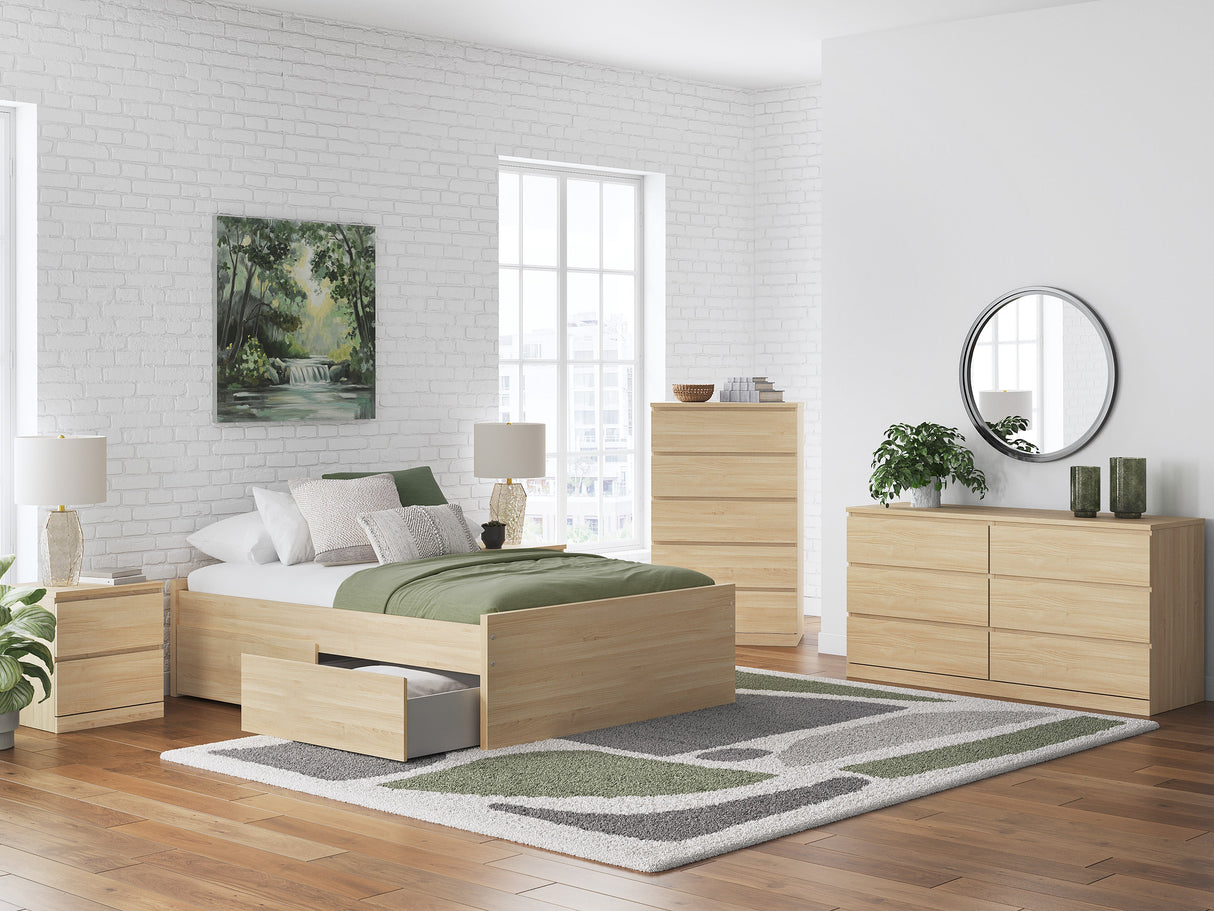 Onita Natural Youth Storage Platform Bedroom Set with 2 Drawers by Ashley at Eve Furniture