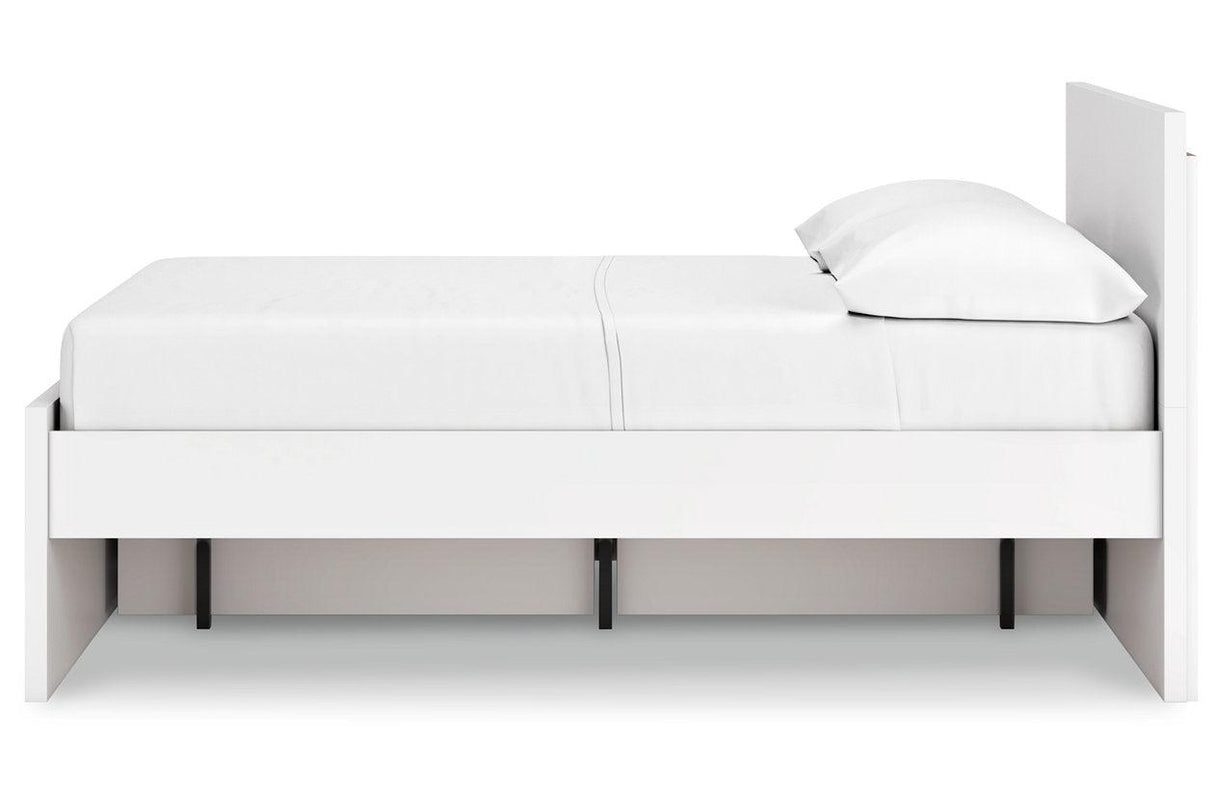 Onita White Full Panel Platform Bed with 1 Side Storage by Ashley at Eve Furniture