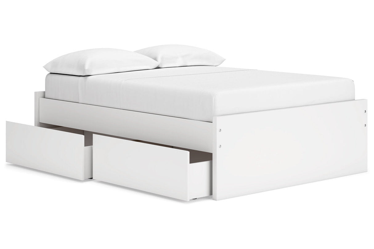 Onita White Full Storage Platform Base Bed with 2 Drawers by Ashley at Eve Furniture
