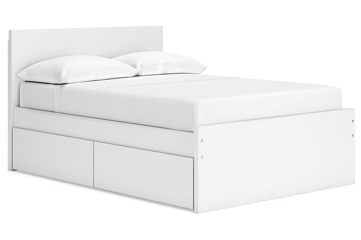 Onita White Full Storage Platform Bed with 2 Drawers by Ashley at Eve Furniture