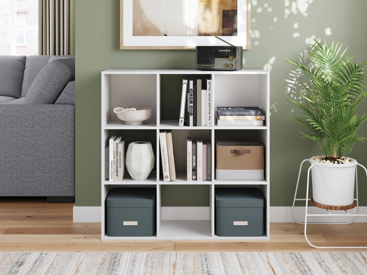 Onita White Nine Cube Organizer by Ashley at Eve Furniture