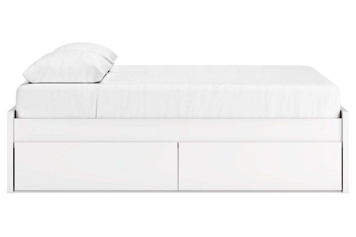 Onita White Queen Storage Platform Base Bed with 4 Drawers by Ashley at Eve Furniture