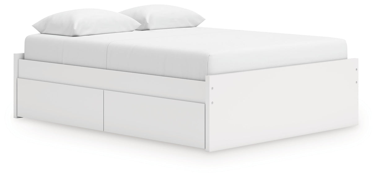 Onita White Storage Platform Bedroom Set with 2 Drawers by Ashley at Eve Furniture