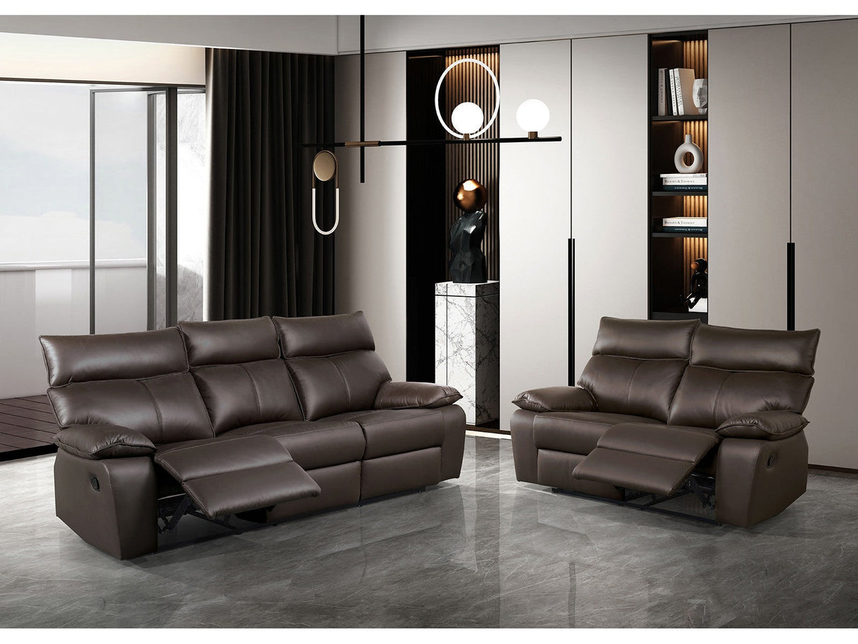 Onoria Brown Leather Match Reclining Living Room Set by Furniture of America at Eve Furniture