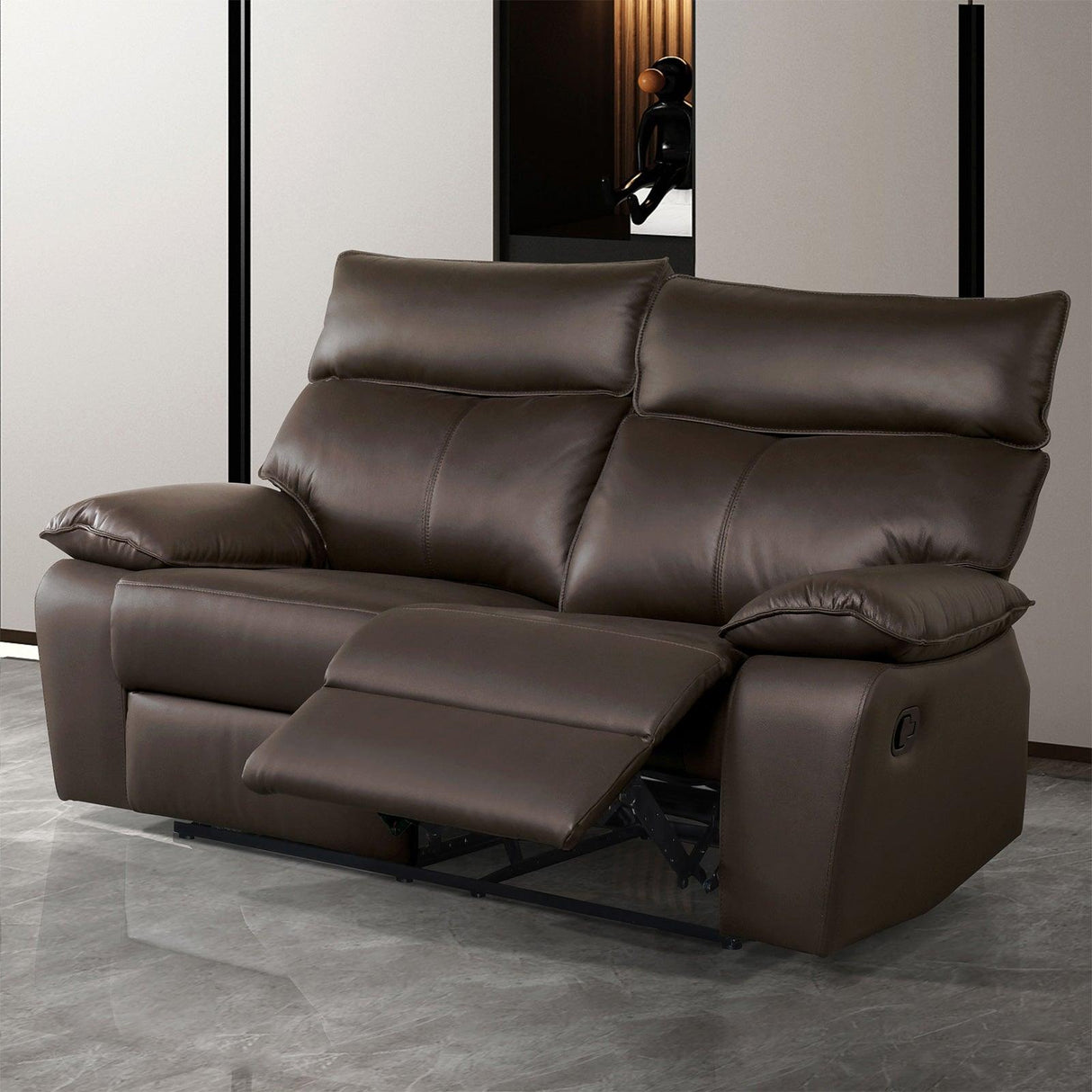 Onoria Brown Manual Recline Loveseat by Furniture of America at Eve Furniture