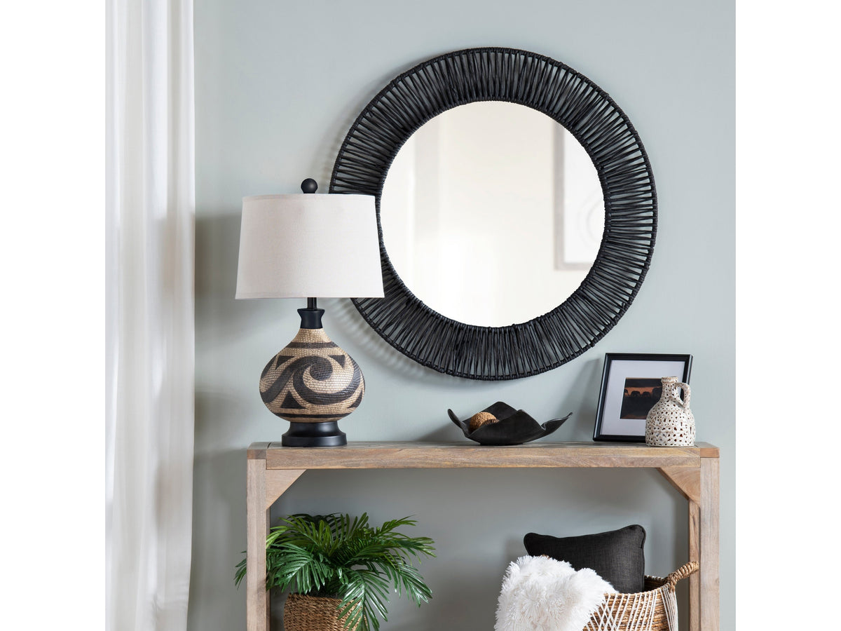 Onyx Black Wall Mirror by Crestview at Eve Furniture