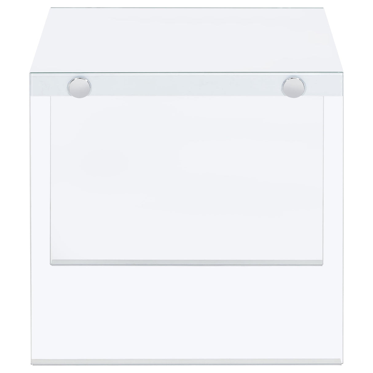 Opal White 2-Piece High Gloss Coffee and End Table Set by Coaster at Eve Furniture