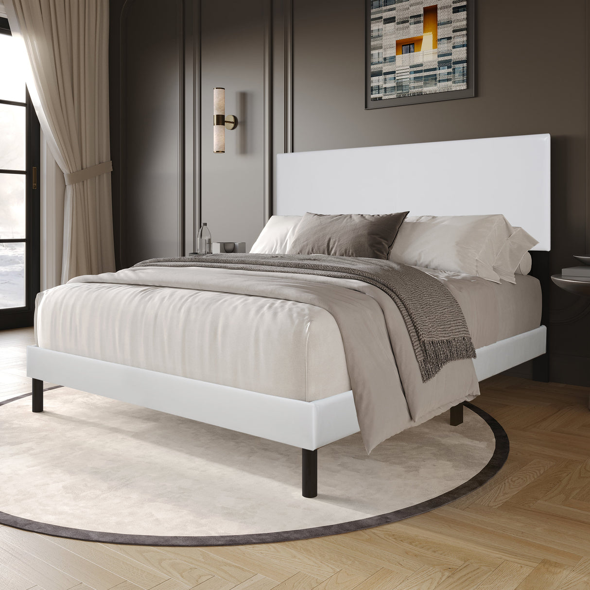 Opal White Full Platform Bed by Happy Homes at Eve Furniture