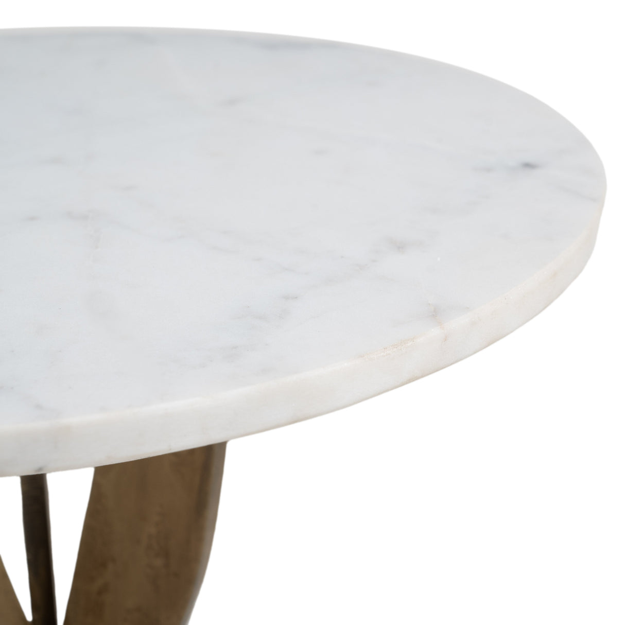 Ophelia White & Brass Side Table by Zuomod at Eve Furniture