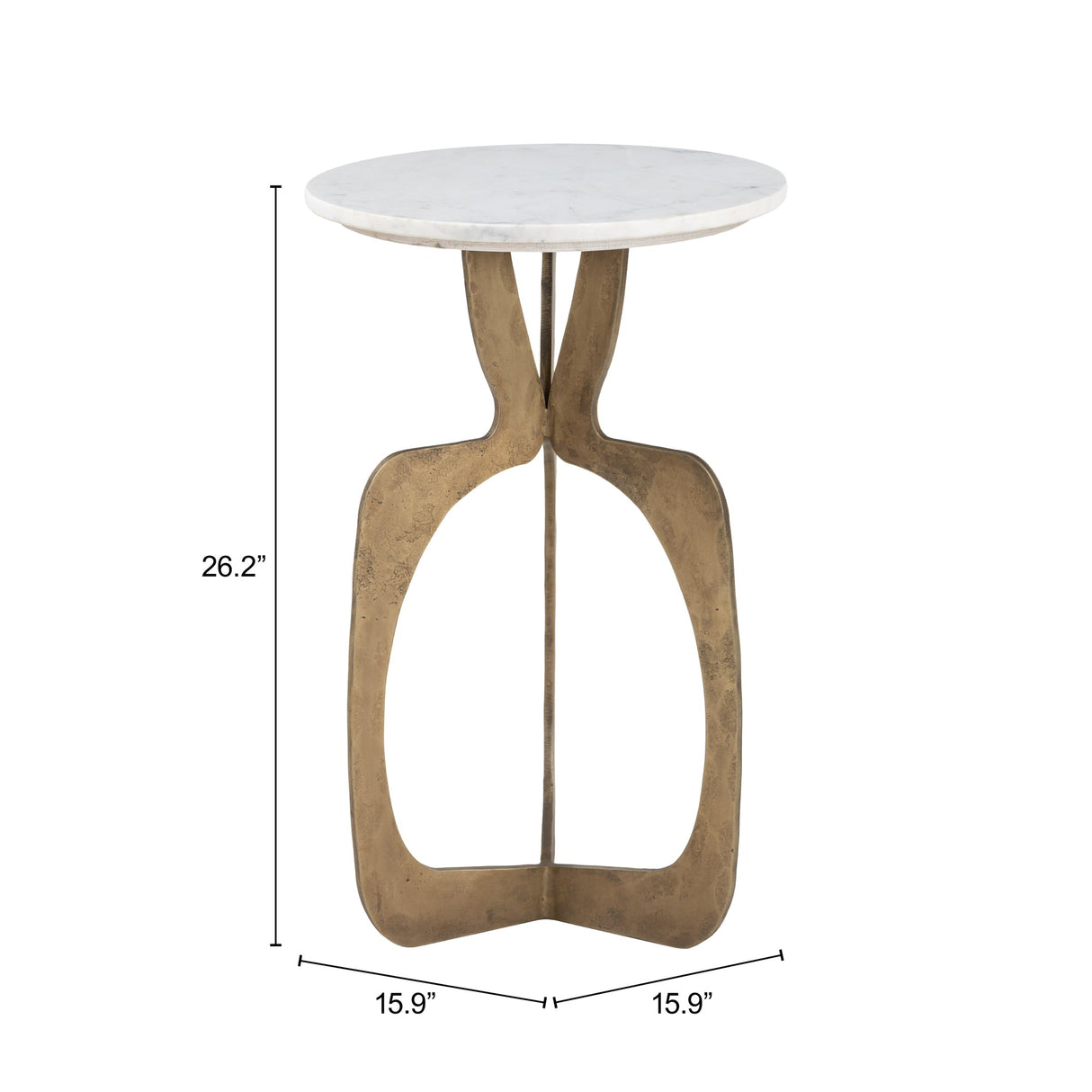 Ophelia White & Brass Side Table by Zuomod at Eve Furniture