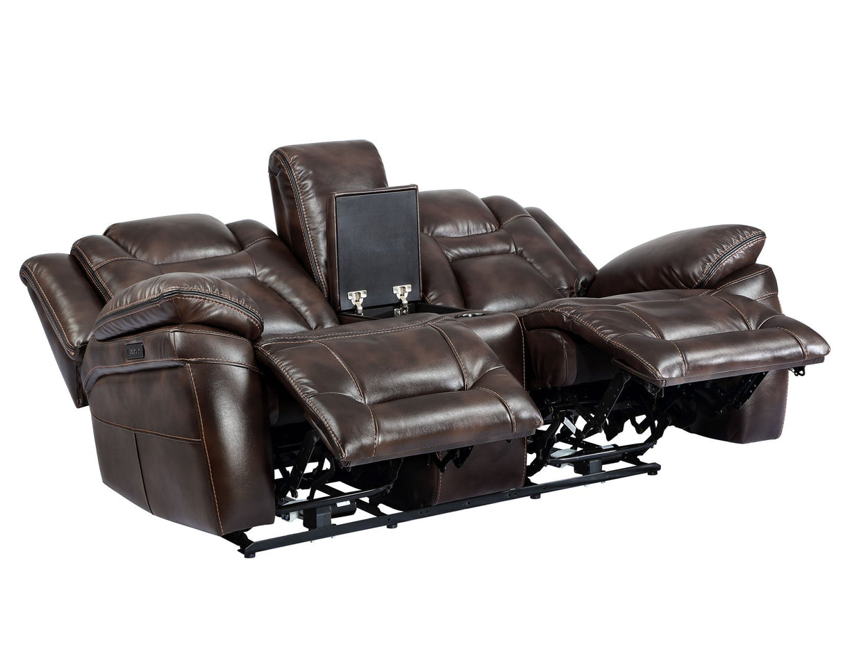 Oportuna Coffee 3-Piece Dual Power Reclining Set by Steve Silver at Eve Furniture