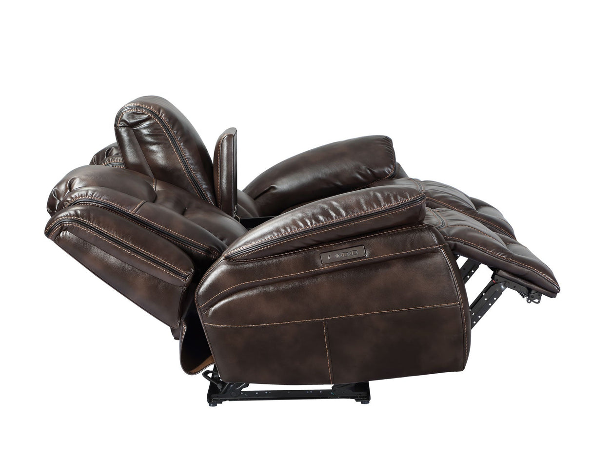 Oportuna Coffee 3-Piece Dual Power Reclining Set by Steve Silver at Eve Furniture