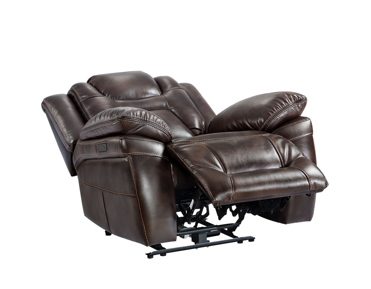 Oportuna Coffee 3-Piece Dual Power Reclining Set by Steve Silver at Eve Furniture