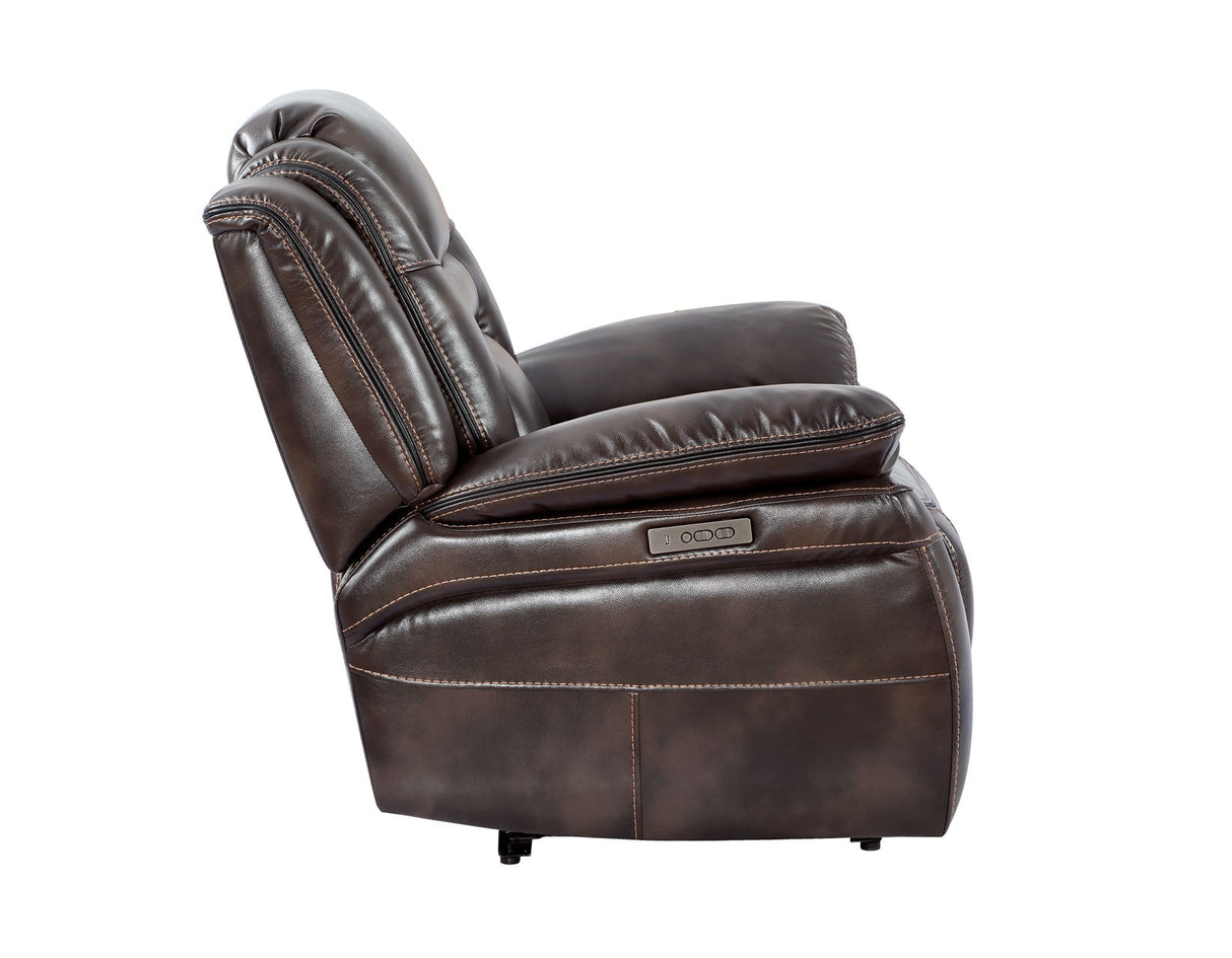 Oportuna Coffee 3-Piece Dual Power Reclining Set by Steve Silver at Eve Furniture