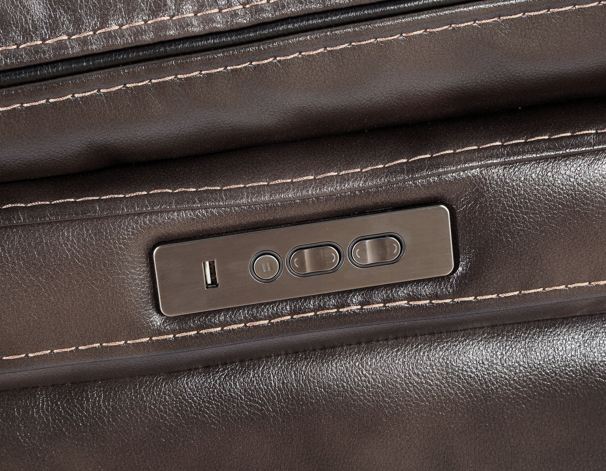 Oportuna Coffee 3-Piece Dual Power Reclining Set by Steve Silver at Eve Furniture