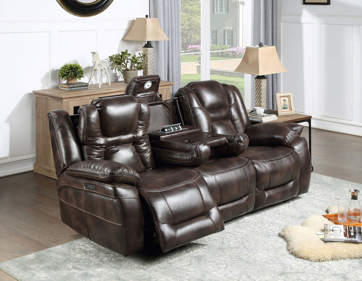 Oportuna Coffee 3-Piece Dual Power Reclining Set by Steve Silver at Eve Furniture