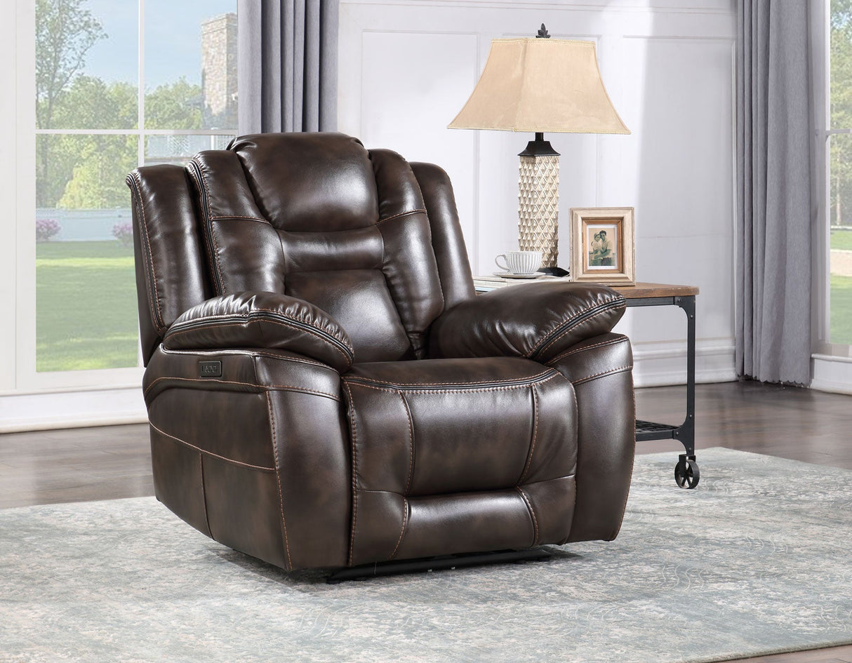 Oportuna Coffee 3-Piece Dual Power Reclining Set by Steve Silver at Eve Furniture