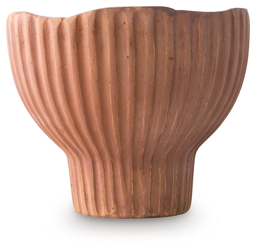 Orban Sienna/White Vase by Ashley at Eve Furniture
