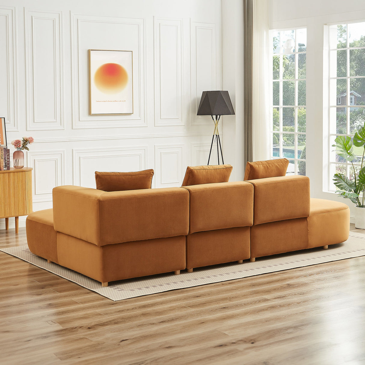 Orby Velvet Sectional Sofa Right Facing by Ashcroft Furniture at Eve Furniture