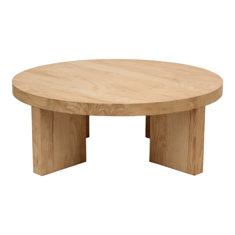 Oregon Round Coffee Table - Blonde by Moe's Home at Eve Furniture