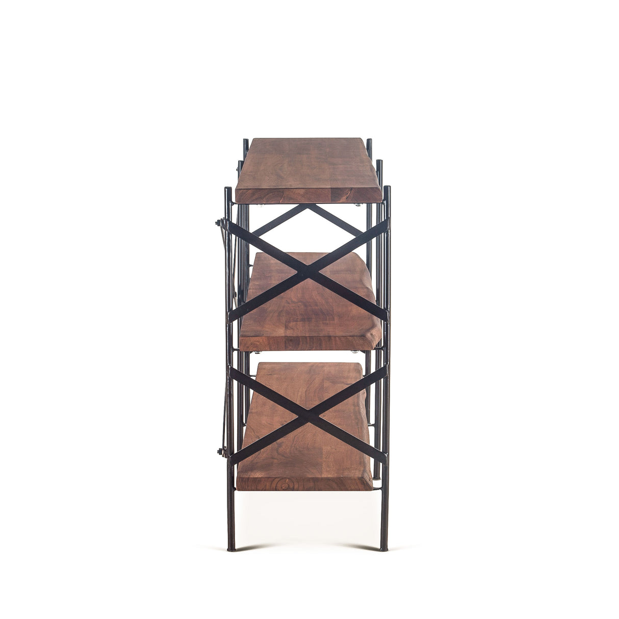 Organic Forge 56" Wide Bookshelf in Raw Walnut by Home Trends & Design at Eve Furniture