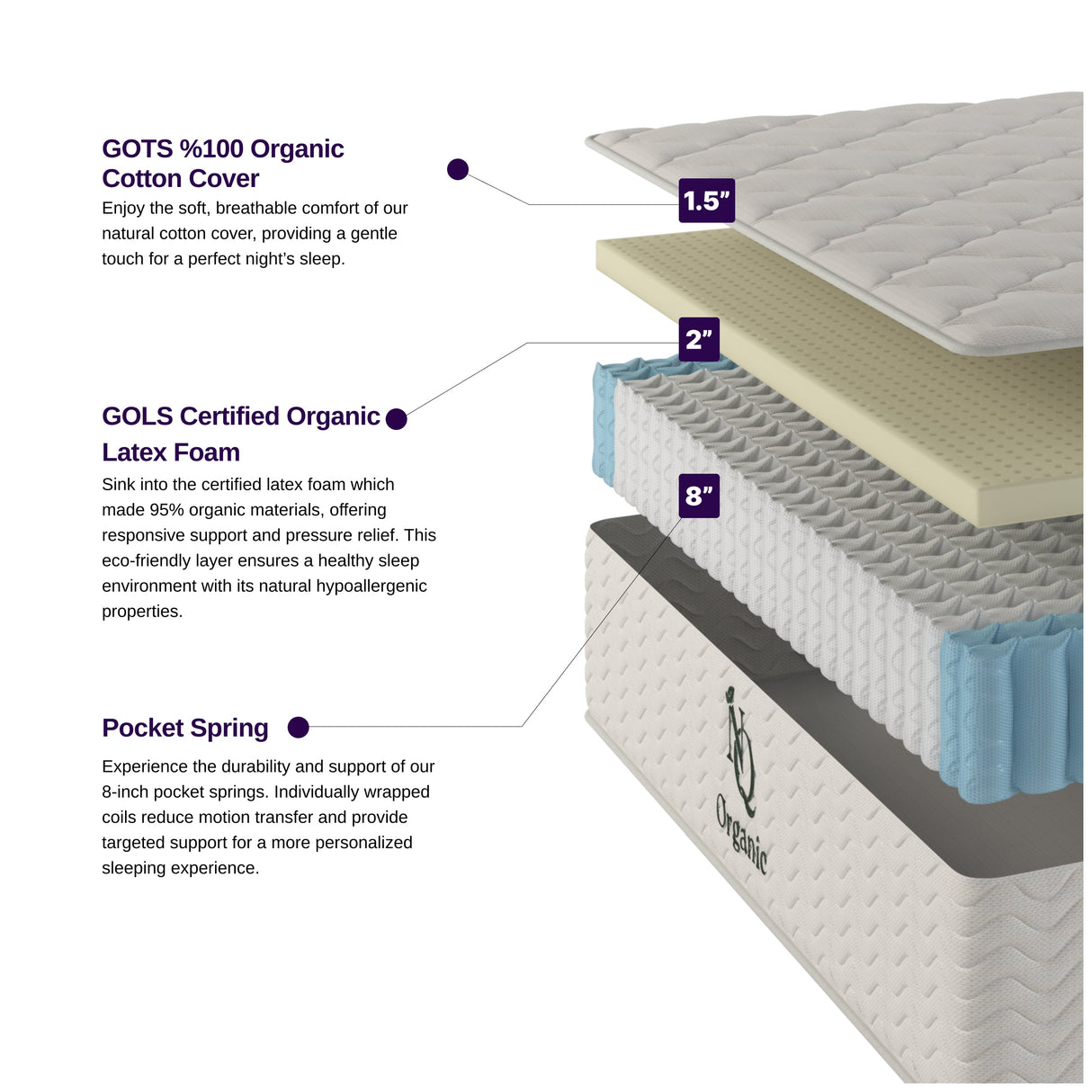 Organic Hybrid Plush Mattress by NapQueen at Eve Furniture