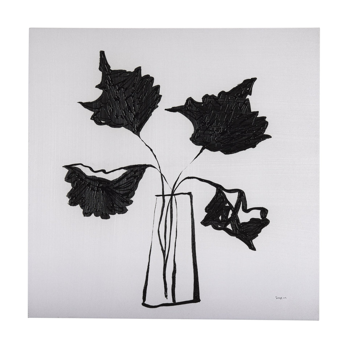 Organic Line DrawingII by Mercana Studio a Hand Embellished Textured Canvas by Mercana at Eve Furniture