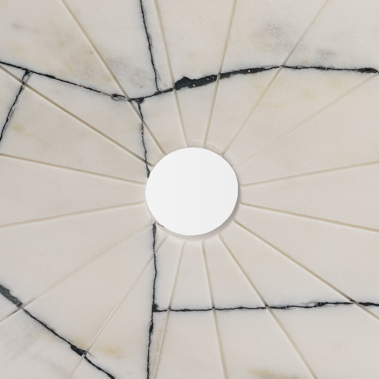 Orin White Marble Round Disc Decorative Object by Mercana at Eve Furniture