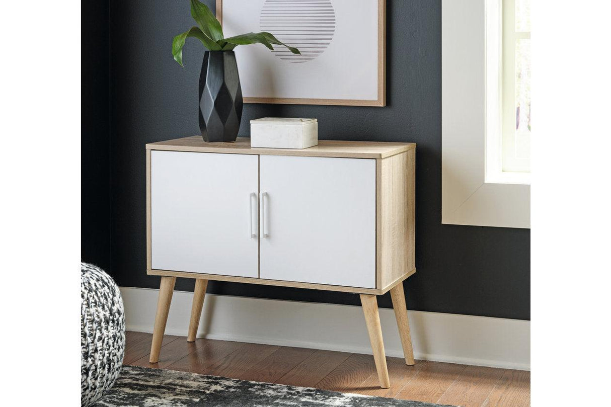 Orinfield Natural/White Accent Cabinet by Ashley at Eve Furniture