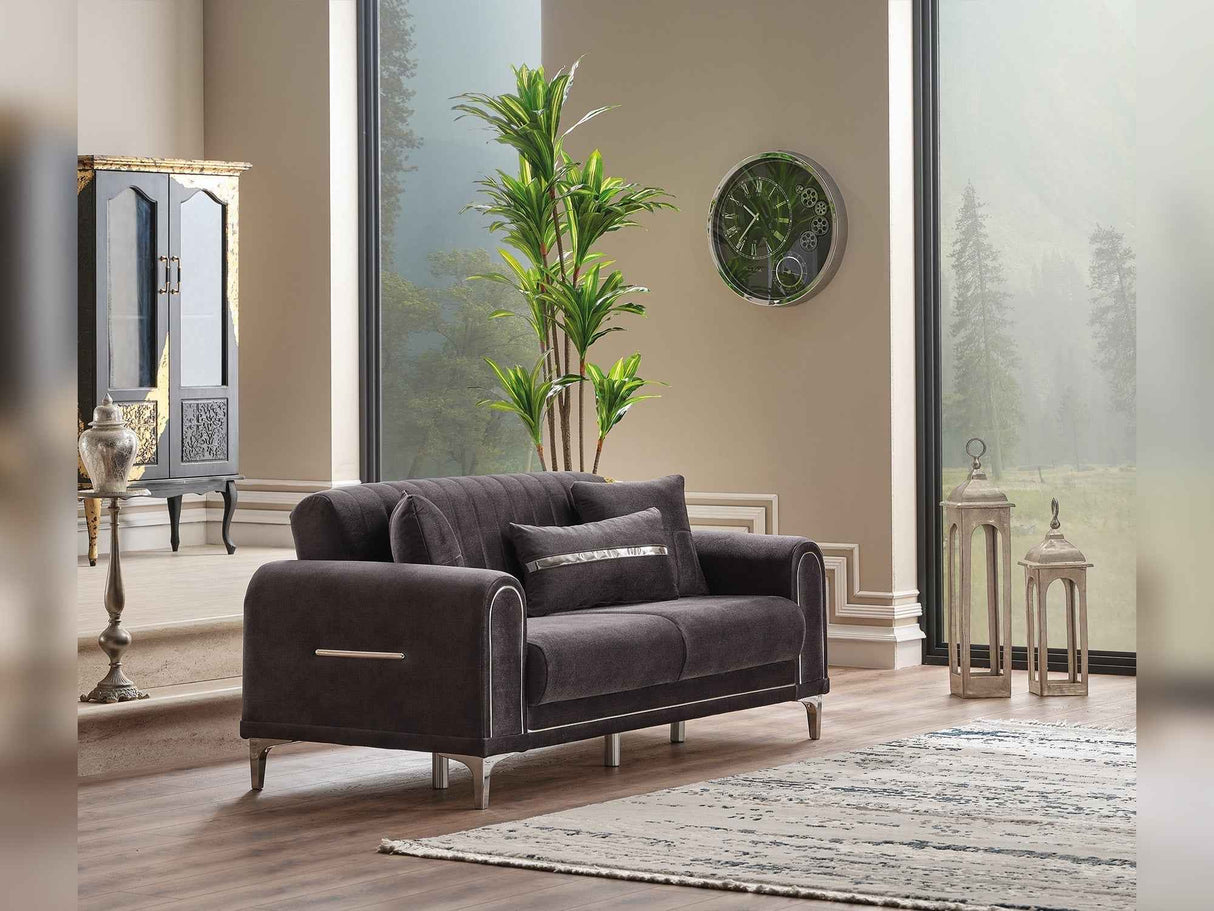 Orion Convertible Loveseat Grey by Furnia at Eve Furniture
