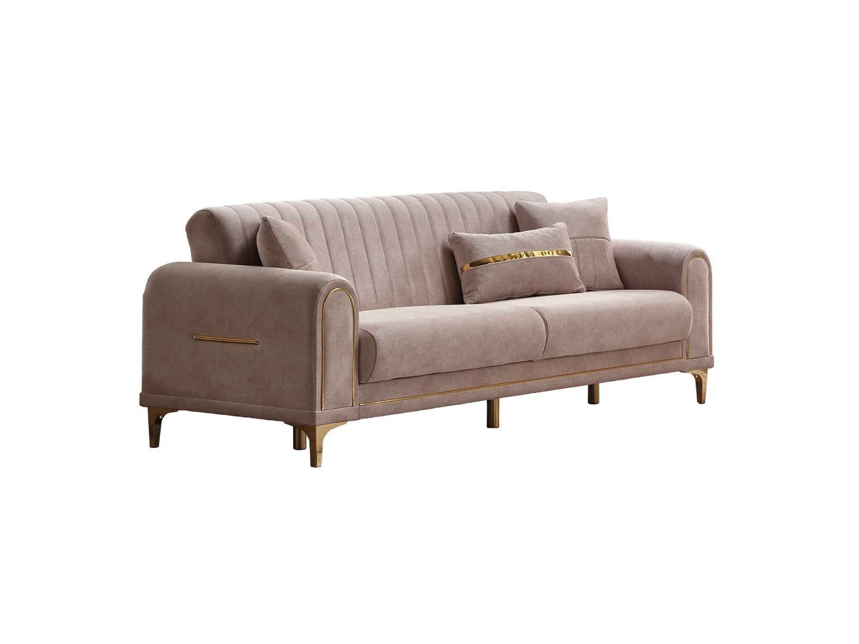 Orion Cream Convertible Sofa by Furnia at Eve Furniture