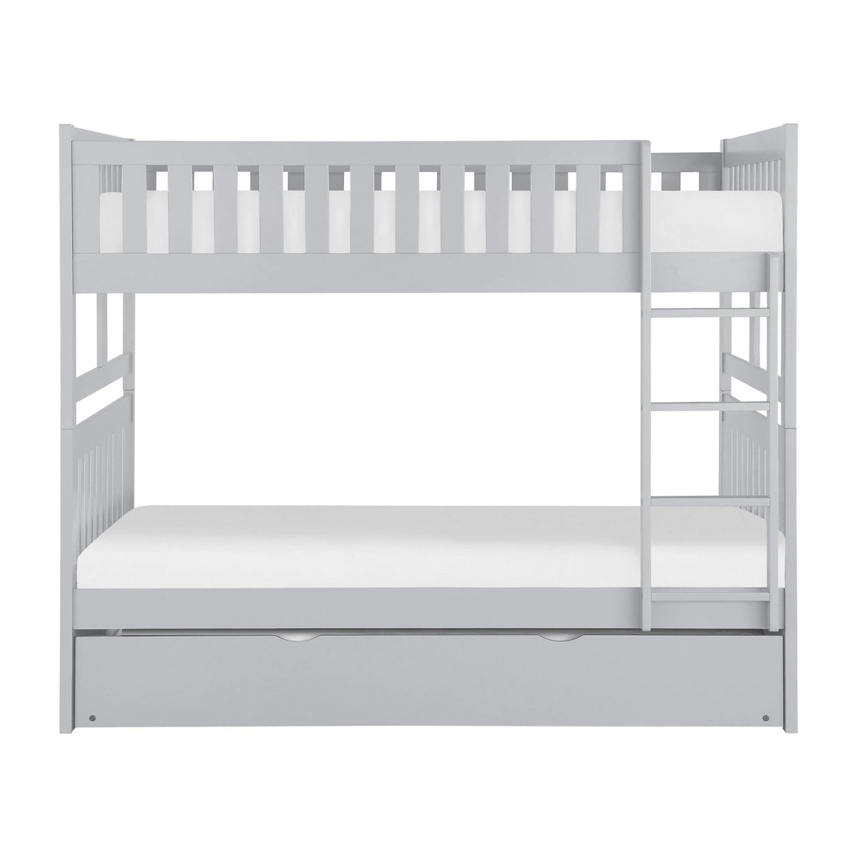 Orion Gray Full/Full Bunk Bed with Twin Trundle by Homelegance at Eve Furniture