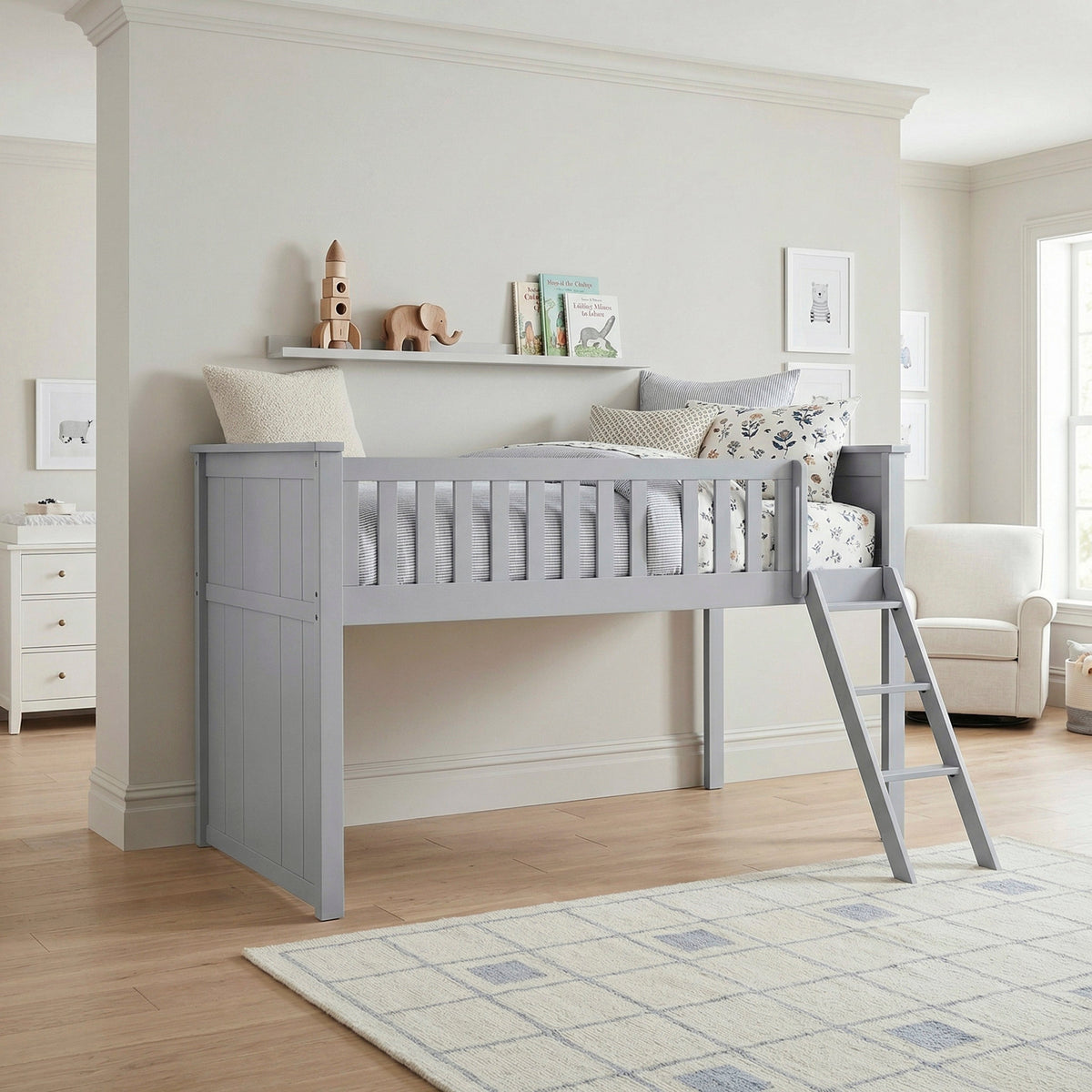 Orion Gray Low Loft Bunk by Homelegance at Eve Furniture