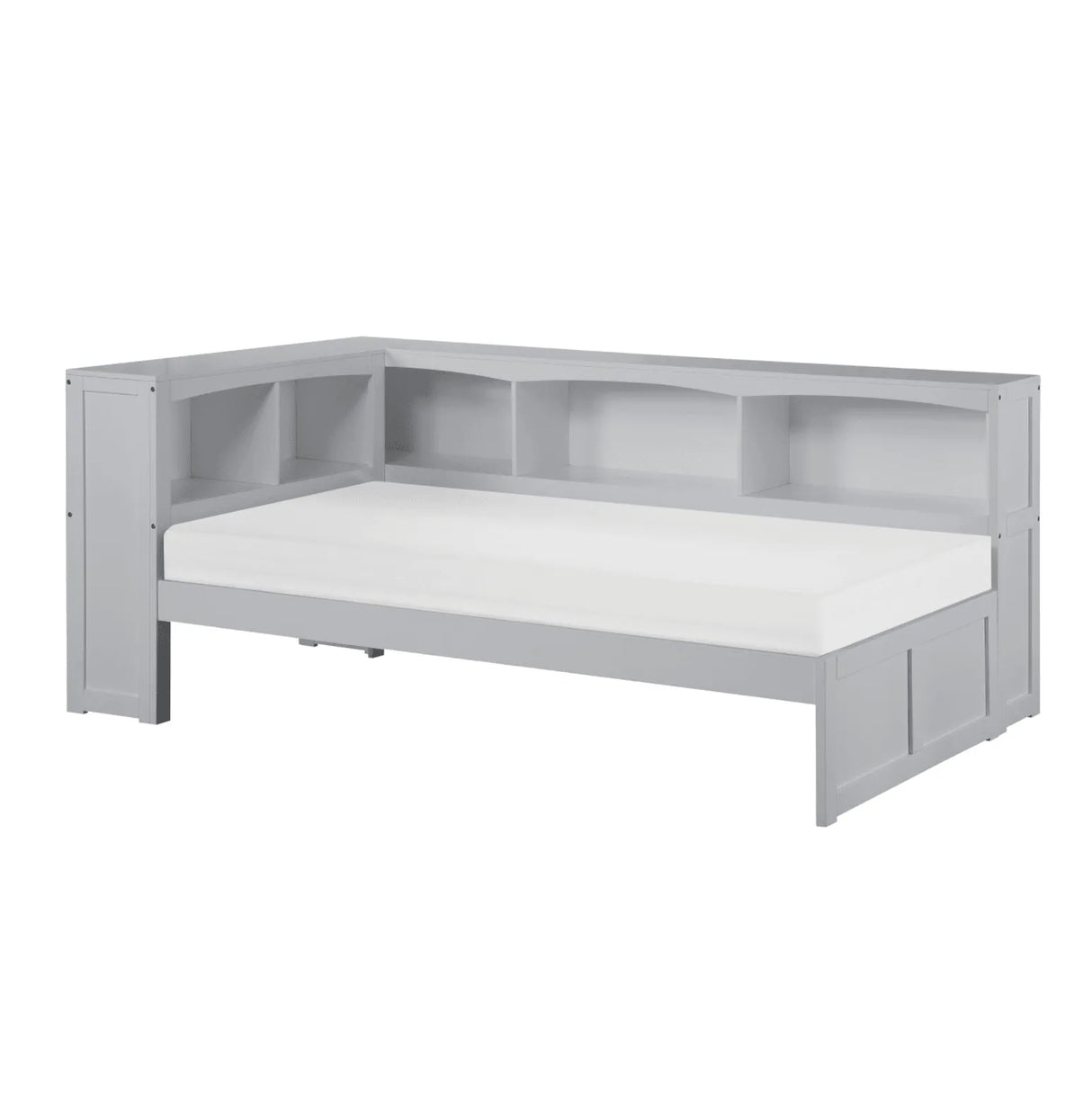 Orion Gray Twin Bookcase Corner Bed by Homelegance at Eve Furniture
