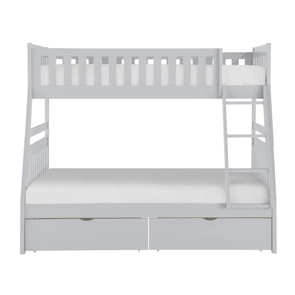 Orion Gray Twin/Full Bunk Bed with Storage Boxes by Homelegance at Eve Furniture